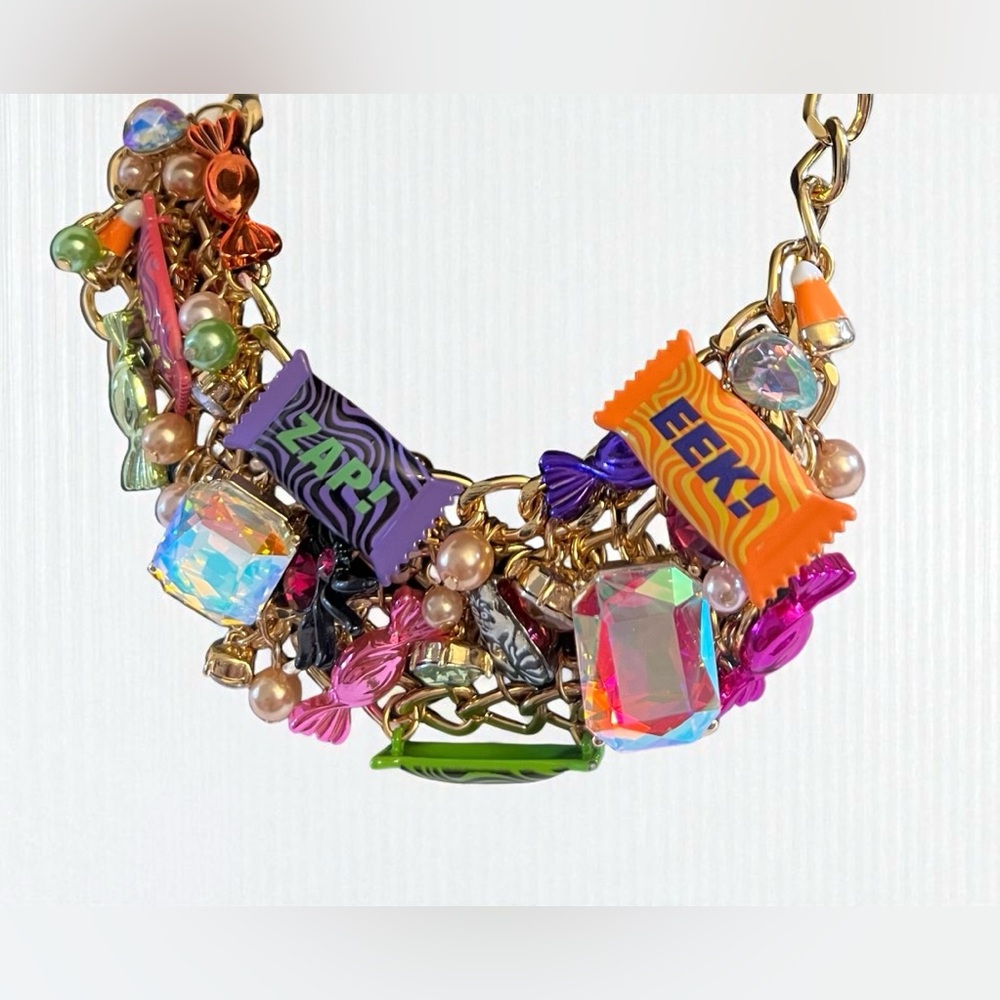 Betsey Johnson Gold Necklace with Multicolor Candy Charms - Picture 3 of 16